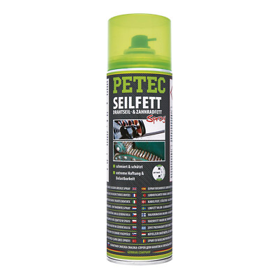 Petec 71650 Seilfett, Drahtseil- & Zahnradfett Spray 500 ml