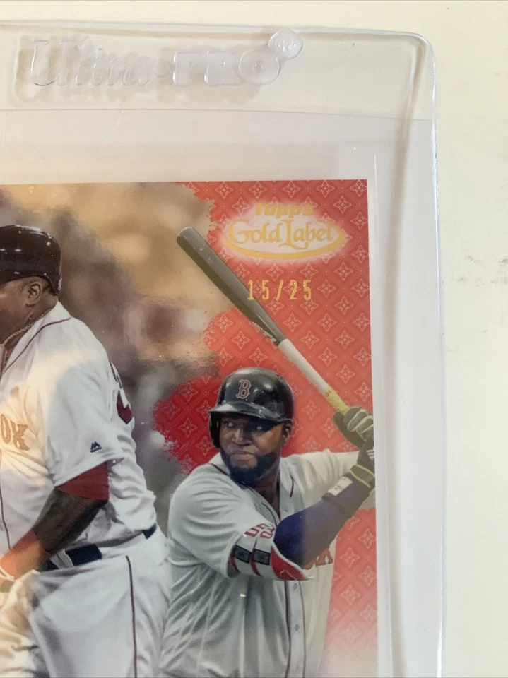 2017 Topps Gold Label Class 3 Red /25 David Ortiz #72 HOF - Image 3 of 4