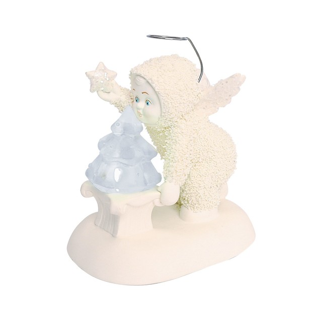 Department 56 Snowbabies Midnight Clear Angel Figurine – 5" Hand-Painted Porcelain Collectible With Star, Multicolor