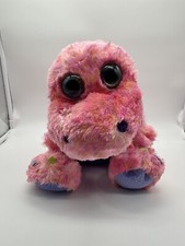 Wild Republic T-Rex 12” Plush Pink Dinosaur Purple Heart Eyes Stuffed Animal Toy