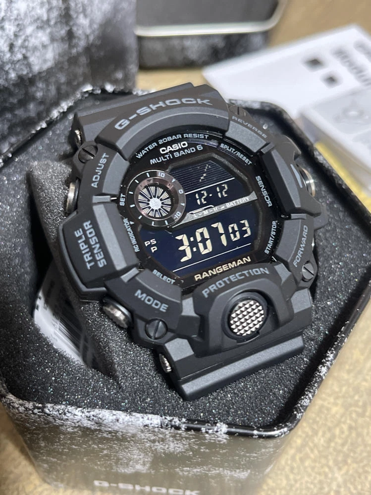 Casio Tactical Rangeman G-Shock Solar Atomic Watch, Black/Black