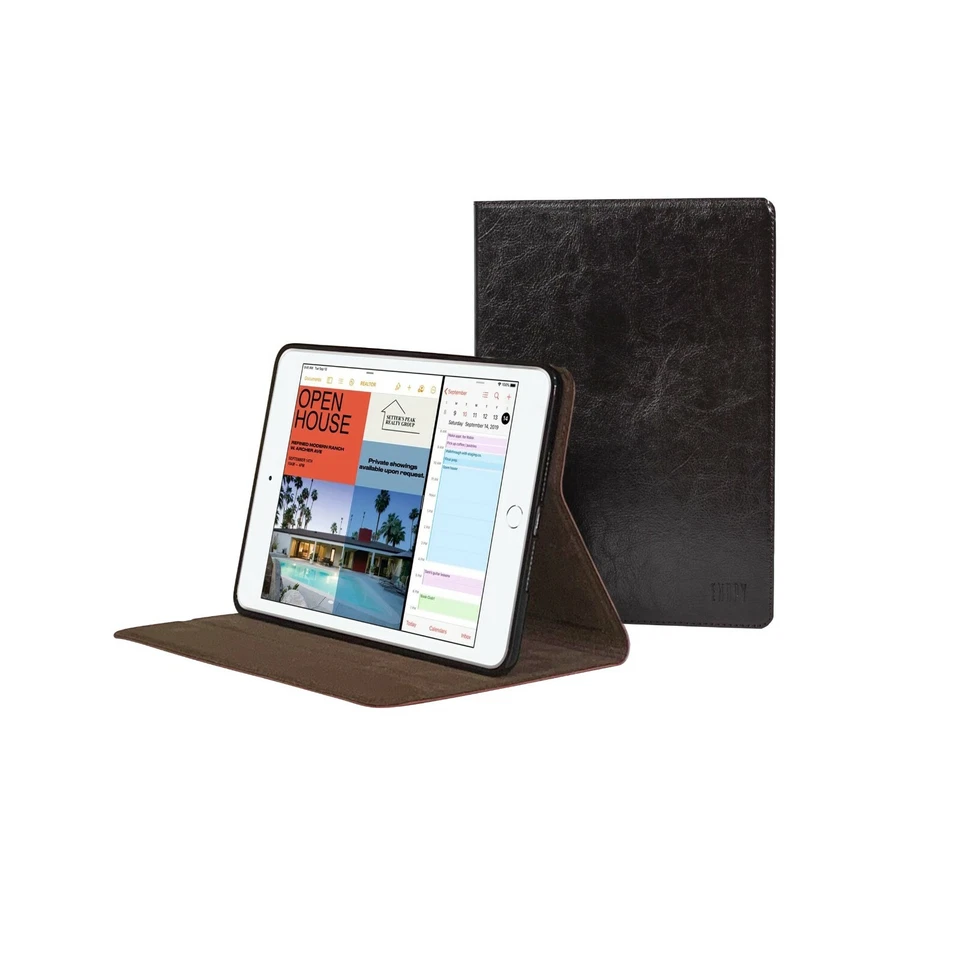 iPad Mini 5 Genuine Cowhide Leather Folio Stand Case Cover w/ Sleep-Wake - Image 4 of 4