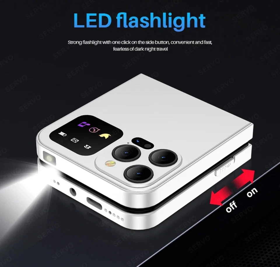 Cellulare Pieghevole Dual Sim: Color Nero E Bianco Servo A 50 Pro Estate Mare - Immagine 4 di 4