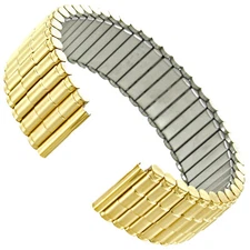 16mm or 18mm Hirsch Gold Tone Stainless Steel Round Links Watch Band X-LONG 3011