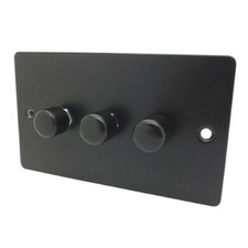 Flat Matt Black Plug Sockets Light Switches Dimmers - Whole Range available