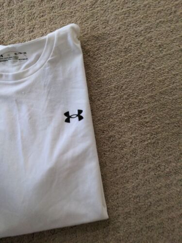 Under Armour Heatgear White Basic T Shirt Mens Size XL Loose  - Picture 1 of 5