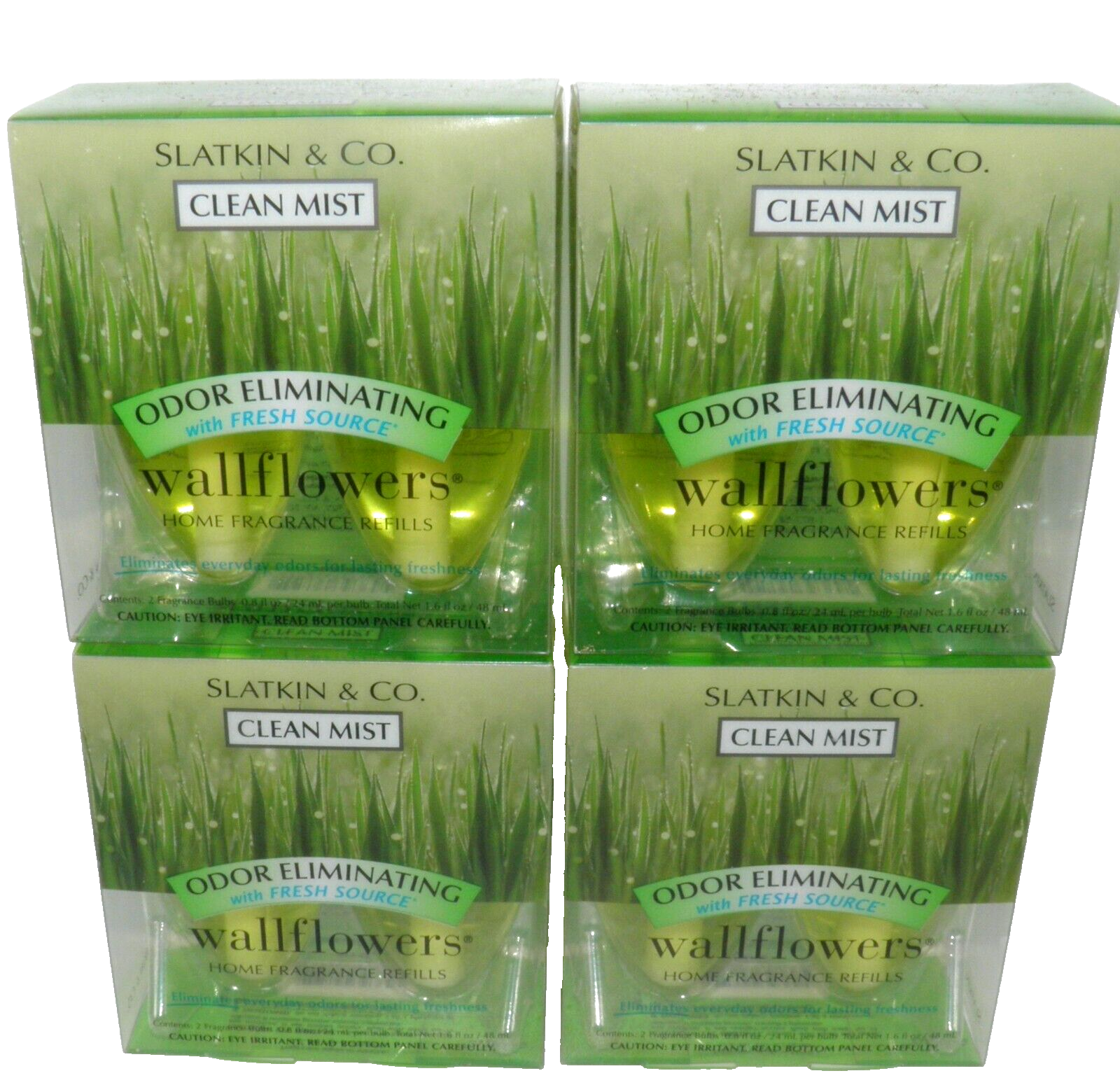 Bath & Body Works Clean Mist WALLFLOWER REFILL BULB (4X 2 PACK) Odor Eliminate