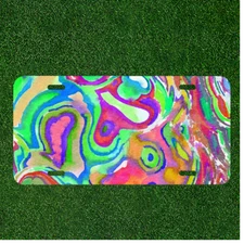 Custom Personalized License Plate Auto Tag With Wacky Creative Colors Design NEW