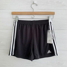 NWT adidas - Black 3 Stripe Mesh Short 100 recycled polyester, Youth L