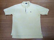 Vintage Burberry's Yellow Polo Large Made In England Cotton Novacheck VTG