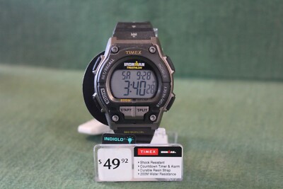 Timex T5K195, Men's Ironman 30-Lap Resin Watch, Alarm, Shock, Indiglo, Chrono