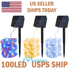 100LED 39FT Solar Rope String Tube Strip Lights Outdoor Garden Lamp Waterproof