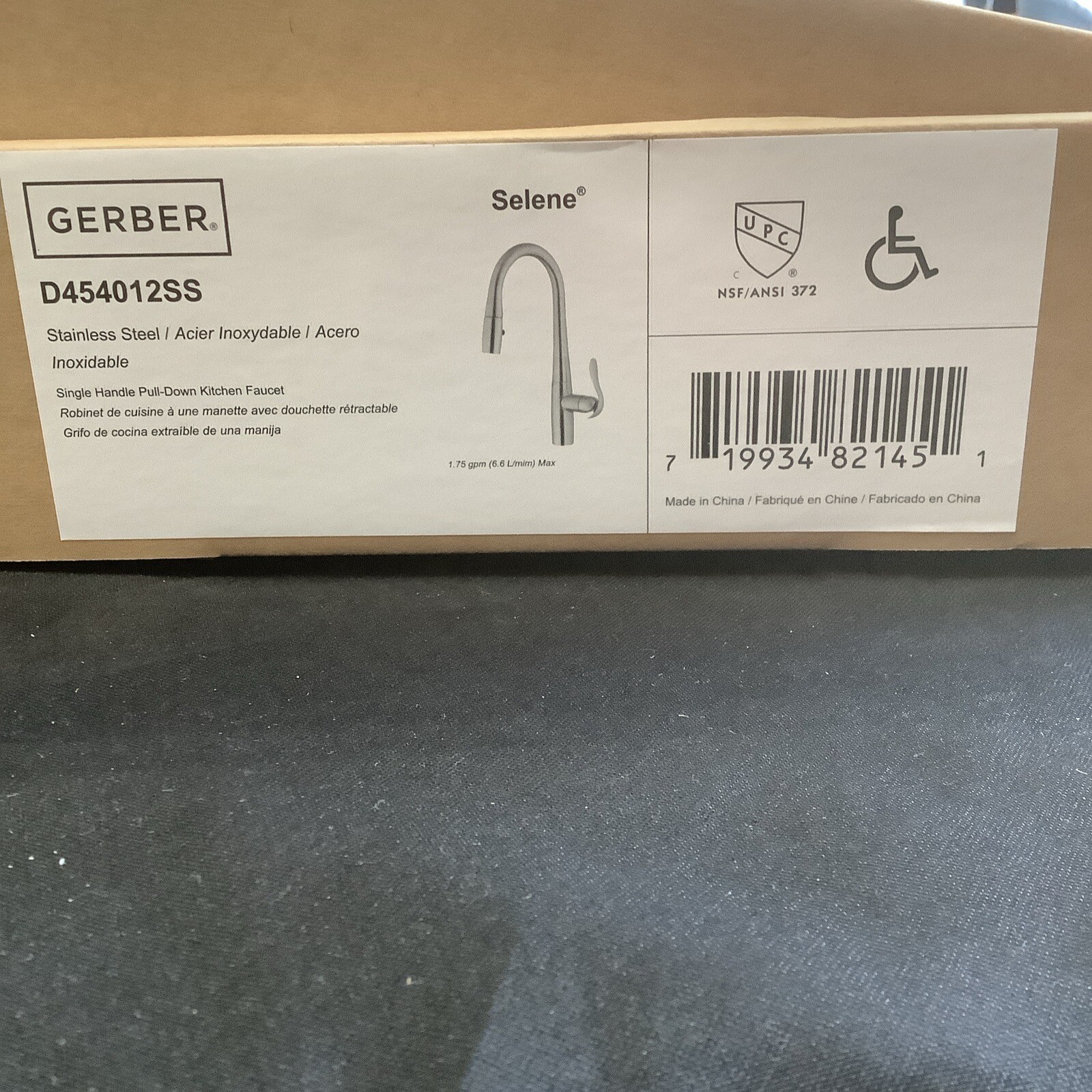 Gerber Kitchen Faucet Stainless Steel Pull Down. D454012SS W10