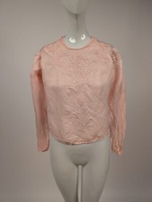 EDWARDIAN PINK SILK BLOUSE W HAND EMBROIDERED FRONT