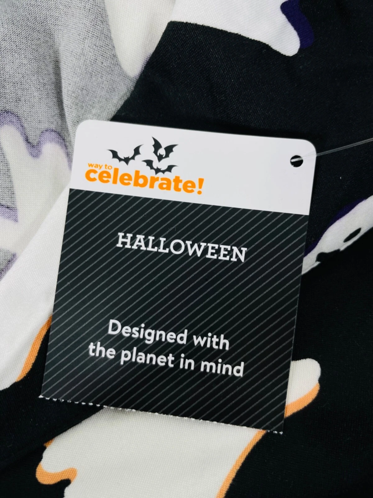 Womens Ghost Print 2-Piece Pajama Set Large 12-14 Top & Shorts