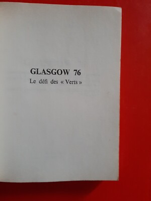 Livre GLASGOW 76 – Le Défi Des Verts (ASSE) – Édition Hallé 1976
