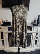 True Craft Dress Womens XL Camoflauge Sleeveless Ribbed Tshirt Dress