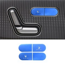 Blue Aluminum Car Inner Door Seat Heating Button Trim For Benz A B C E GLB GLE
