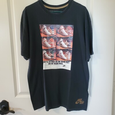 70s NIKE®︎ Water Print Football Shirt Nike Air Sport Kids Tee Water Surfing board Blue T-Shirt