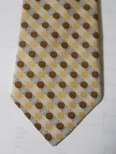 JOHN BLAIR Necktie Brown Gold Gray Geometric 54" x 4"