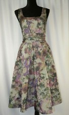 Jigsaw Sleeveless Dress Size 8/4 Fit Flare Colorful Watercolor Party Casual Boho