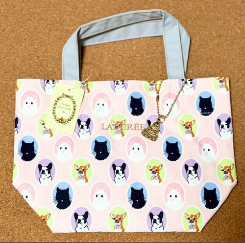 LADUREE Paris Mini Tote bag Dog Cat Hamster Chihuahua French bulldog Pink Charm - Picture 2 of 3