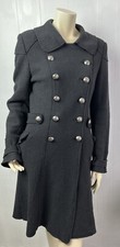 Millard Fillmore Womens Gray Military Style Trench Coat Size M Double Breasted