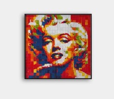 💋 Invader Marilyn – "Framed" Red Rubik Shot Giclée | Pop Art Print 🖼️ V10