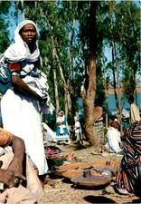 Market place, Lake Alemaya, Monty. Postcard