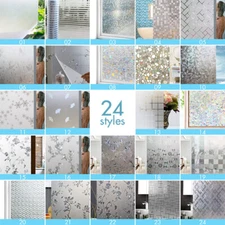 Reusable Window Glass Film Static Cling Glueless Removable  Frosted Decor