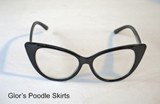Cateye Eyeglasses Black Clear Lens Cat Eye Fifties Retro 50s Style No Rhinestone