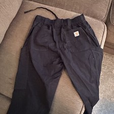 Carhartt Rugged Flex Pants Cargo Black Size Small Zip/drawstring /Button