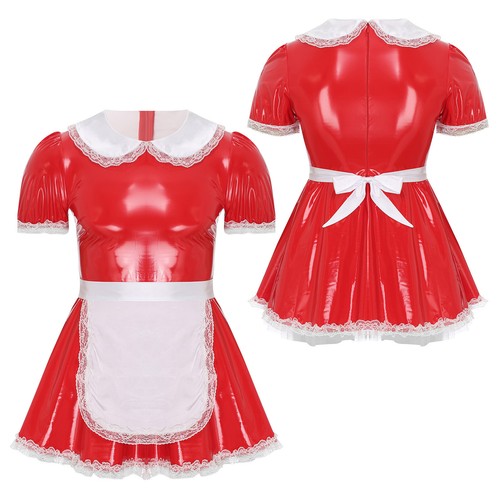 Sissy Men's French Maid Fancy Dress Crossdress Maid Cosplay Costume Outfit - Picture 4 of 37
