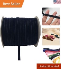 Elegant 10-Yard Dark Blue Velvet Ribbon, 3/8  - Perfect for Crafting and Gifts