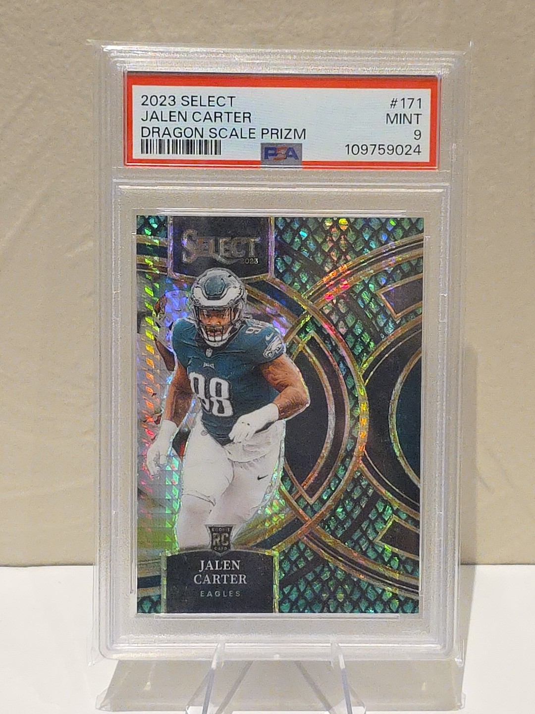 2023 Panini Select - Premier Level Jalen Carter #171 Dragon Scale Prizm /70 (RC)