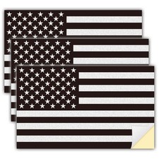 3pcs Reflective US Flag Stickers, 4x2.4 inch American Flag Decal Car Laptop B...