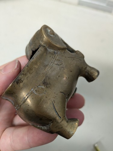 Brass Elephant Toothpick Holder or Incense Burner - Picture 7 of 10