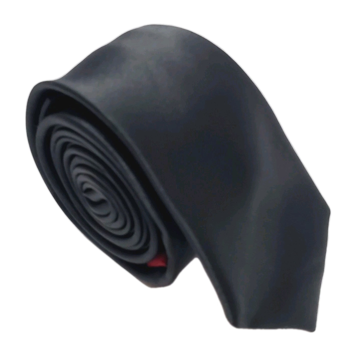 Bergamo Necktie Solid Black Pattern Men's Skinny … - image 1