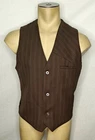 Mens Volcom Corpo Class Stone Suit brown striped vest Extra Slim Large or Medium