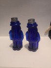 Vintage Cobalt Blue Glass Mr. Peanut Salt and Pepper Shakers 5.5" Tall — photo 4