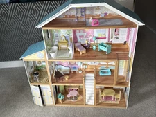 Wooden Dollhouse with Accessories 