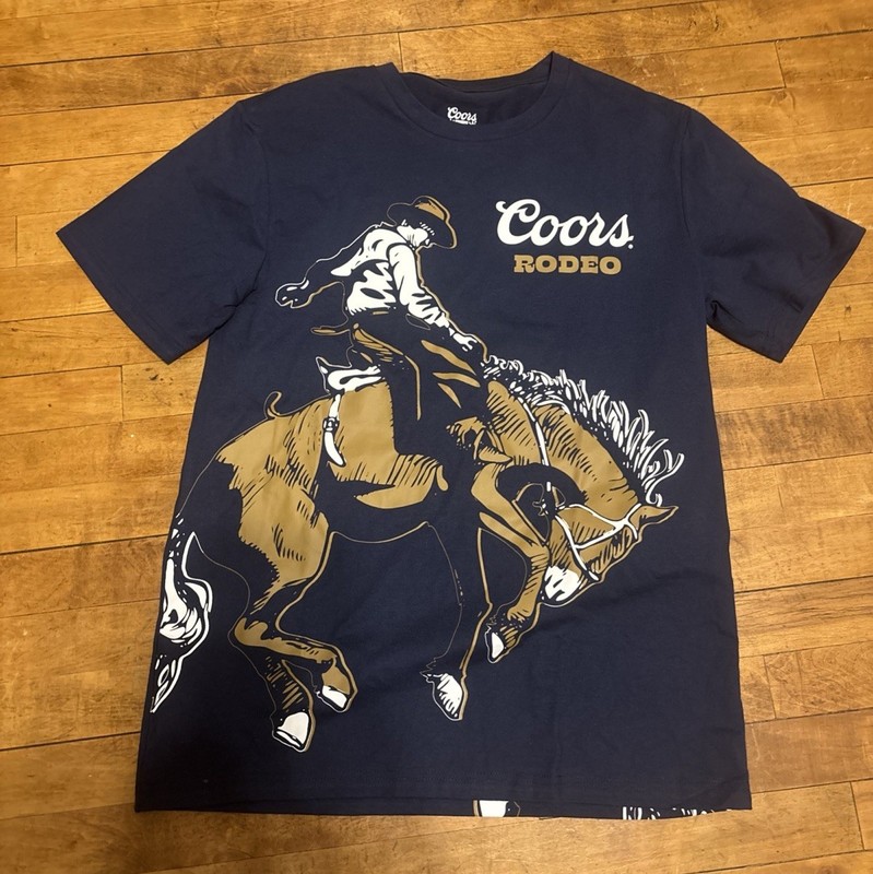 Coors Rodeo-The Legend -Mens Large Soft Cotton Navy Blue T-shirt- New