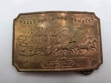 Vintage Wells Fargo Company Brass Belt Buckle Tiffany New York Since 1952