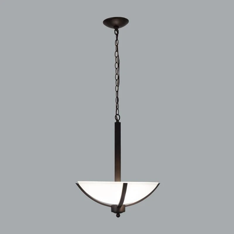 YHD Alta Peak Colgante Cuenco 3 Luces, Vidrio Lavado con Ácido, Marrón Café, Moderno Foto 2 de 4