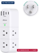 Surge Protector Outlet Extender with Rotating Plug, 6 AC Multi Plug Wall Outlets