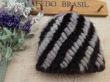 Warm Fashion Fashion Women Snow Knitted Real Farm Mink Fur Beanie Hat Winter