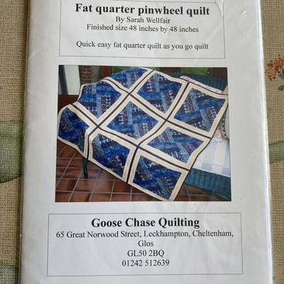Craft Pattern Quilt Fat Quarter Pinwheel 48 x48  Quilt as you go go go goose chase 