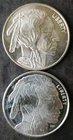 Two 1oz Silver Buffalo Rounds