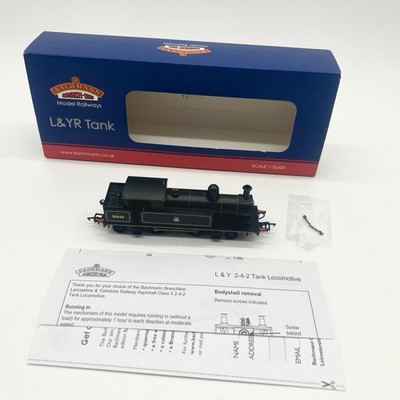 Bachmann 31-166 L&YR 2-4-2 Tank 50636 BR schwarz frühes Emblem DCC Top Zustand