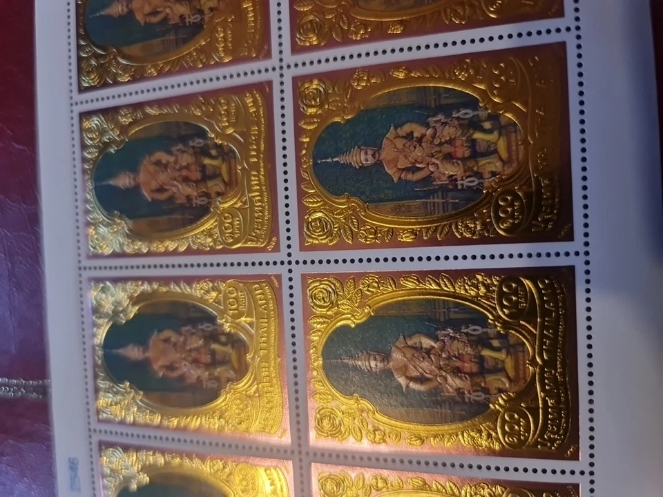 THAILAND 150TH BIRTHDAY ANNIVERSARY OF KING RAMA V GOLD STAMPS SHEET 2003 MNH - Image 4 of 4
